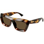 Lunettes de soleil Bottega Veneta  BV1283S Lunettes de soleil, Havana/Marron, 53 mm