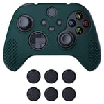 eXtremeRate PlayVital Housse en Silicone Grip pour Xbox Series X Manette,Coque de Protection Antidérapante avec Capuchon Joysticks pour Xbox Series S,Skin Grip Ergonomique-Vert(Édition Cloutée 3D)