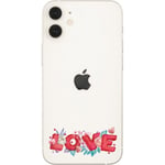 Coque iphone 12 MINI love rouge coeur