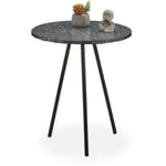 Relaxdays - Table ronde mosaïque, Table d'appoint, Décorative, Table de jardin, fait main, HxD: 50 x 41 x 16 cm, noir