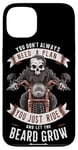 Coque pour iPhone 13 Moto Beard Biker Full Beard Bike Rocker