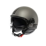 MOMODESIGN - FGTR Evo E2206 Casque Jet avec visière Pare-Soleil, Casque Ouvert pour Moto et Scooter pour Homme et Femme, Titane Mat/Noir, XS