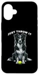 Coque pour iPhone 16 Plus Just Throw It Working Border Collie Herding Ball pour chien