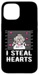 Coque pour iPhone 15 Shih Tzu I Steal Hearts Valentine Dog Funny Valentines Day