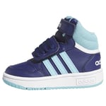 adidas Mixte bébé Hoops Mid Shoes Low, Dark Blue/Light Aqua/FTWR White, 25.5 EU