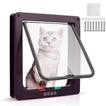 WeeGoo Large Cat Flap (Outer Size 25 x 23.5 cm) Lockable Cat Flaps Pet Door for Cats and Small Dogs,4 Way Locking Dog Flap Doors for Interior Exterior, Easy Fitting Weatherproof Silent (Brown)