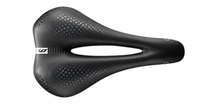 Selle Italia XO Lady Gel Flow - Selle de Vélo pour Femme, Trekking et Commuting, Cadre en Alliage FeC, Trou Anatomique - Taille Unique S2, Noir