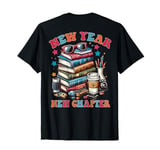 Groovy New Year New Chapter Happy New Year Book Lover BACK T-Shirt