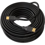 Câble HDMI 20M v1.4 Câble long HAUTE VITESSE avec Ethernet ARC 3D|Full HD 1080P Compatible with PS4 Xbox One Sky HD TV Moniteur PC portable CCTV|Noir Plaqué Or