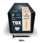 TOX Vis DRY FG 3,9 x 30 mm, avec chargeur pour montage rapide avec visseuse à chargeur, filetage fin, plaque de plâtre sur ossature métallique, 1000 pièces par carton, 142453253930