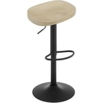 Tabouret de Bar, Chaise de Bar, Tabouret Haut en Bois, Cadre en Métal, Réglable en Hauteur, Pivotant à 360°, Chêne Clair - Woltu