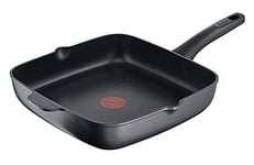 Tefal E23540 Ultimate Poêle à frire carrée profonde en fonte d'aluminium Répartition de la chaleur Revêtement anti-adhésif Signal thermique Nettoyage sans effort Durable Compatible induction Noir