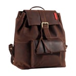 Shalimar Large hiking backpack made of oiled buffalo leather, extremely robust outback wear.