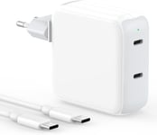 Chargeur Mac Book 67W Double Chargeur Usb C 65W Avec Macbook Air 2020/2019/2018, Macbook Pro 13 14 15 16 Pouces, Ipad Pro 12,9/11 Pouces, Ipad Air 5/4, Chargeur Rapide Usb C Avec Câble 2M/6.6Ft