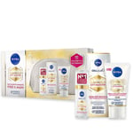 NIVEA LUMINOUS Traitement Anti Taches Sérum Visage E Crème Mains Pochette Cadeau