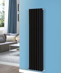 NRG 1600x408 Vertical Flat Panel Designer Radiators Central Heating Rad Double Column Black