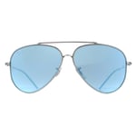 Ray-Ban Aviator Unisex Silver Blue Mirror RB0101S Reverse Metal - One Size