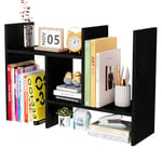 EasyPAG Bois Petite Étagère de Bureau Réglable Bibliothèque de Bureau Rangement de Bureau Organisateur de Bureau - pour la Maison et Le Bureau, Cuisine et Salle de Bain,Noir