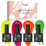 Mylee Gel Nail Polish Quad Colour Set 4x10ml [One In A Melon] UV/LED Soak-Off Nail Art Manicure Pedicure for Professional, Salon & Home Use - Long Lasting & Easy to Apply