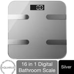 Health Bluetooth Smart Body Analysis Weighing Scale, Silver, tempered glass