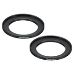 43mm-55mm Metal Step Up Ring, 2 Pcs Camera Lens Filter Adapter Ring Black