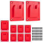 Tlily - Porte-Outils en Plastique abs 10 PièCes SéRies pour Support de Perceuse 20V Adapté Aux Outils avec Vis Rouge