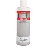 Rayher Peinture acrylique, blanche, 1 bouteille, 236ml, toutes surfaces, usages multiples, arts créatifs-38052102