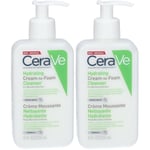 CeraVe Crème Moussante Nettoyante Hydratante Visage pour les Peaux Normales à Sèches 236ml 2x236 ml