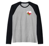 Polish Welsh? A Small Flag in Heart for Poland Wales Raglan Baseball Tee