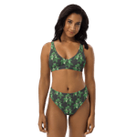 Recycled high-waisted bikini - Med grönt mönster 2XL