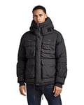 G-STAR RAW Men's Field Hooded Puffer Jacket, Black (dk black D20516-D199-6484), L