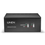 LINDY Commutateur kvm dvi-i dual link dual head usb 2.0 & audio 2 ports