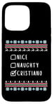 Coque pour iPhone 15 Pro Max Gentil Coquin Noël Cristiano Pull Moche