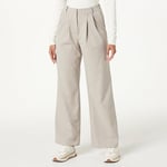 The Drop Nancy Pleat Front Wide Leg Trouser, Heather Cream, XX-Small