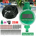 25m Automatic Drip Irrigation System Kit Plant +timer Self Watering Garden Hose