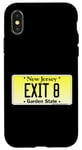 Coque pour iPhone X/XS Sortie 8 de plaque d'immatriculation New Jersey NJ GSP Parkway