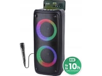 Media-Tech Funbox Bt - Kraftig Bluetooth 5.0 Høyttaler Med Karaoke, Tws, Mp3, Usb, Micro Sd, Rgb Belysning. Kabelmikrofon Følger Med. Musikalsk Kraft: Rms 40W Og Pmpo 1000W