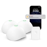 Meross Détecteur de Fuite d'eau Intelligent, Détecteur d'Indondation Compatible avec Apple Home, Alexa et SmartThings, Capteur d'eau IP67 avec Surveillance à Distance et Notifications, 3Pcs avec Hub