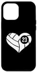 Coque pour iPhone 12 Pro Max Maillot de volleyball avec cœur numéro 23 Team Mom