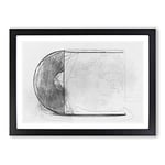 Big Box Art Vinyl Record in Abstract Framed Wall Art Picture Print Ready to Hang, Black A2 (62 x 45 cm)