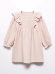 Mango Baby Dalia Frill Sleeve Dress, Light Pastel Pink