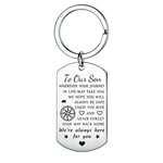 MADHAHEFU Son keyrings Gift For Son From Mum Dad We are Always Here for You Keyring Inspirational Birthday Graduation Chirstmas Gifts For Son (To Our Son)