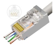 Microconnect Easy-Connect - Nätverkskontakt - Rj-45 (Hane) - F/Ftp - Cat 6A - Silver, Transparent (Paket Om 50)