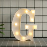 Ugreat - Lettres de l'alphabet à led avec lumière blanche chaude pour décoration d'intérieur, fête, bar, mariage ou festival(G),AAFGVC