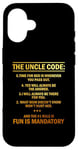 iPhone 16 5 Rules For The Uncle Code #1 Fun Is Mandatory Niece Nephew Case