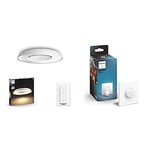 Philips Hue Still White Ambience Smart Ceiling Light LED with Bluetooth [White] + Dimmer Switch + Smart Button. Works with Alexa, Google Assistant and Apple Homekit.