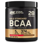 Optimum Nutrition Gold Standard BCAA Train + Sustain, Amino Acids Pre Workout Powder, Sports Drink with Vitamin C, Zinc, Magnesium and Electrolytes, Strawberry Kiwi Flavour, 28 Servings, 266 g