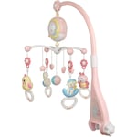 Sifree - Mobile Musical pour Lit Bébé Télécommandé Projection de Lumières Musiques Jouets Rotatifs -Rose