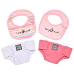 John Adams | Tiny Tears - Bibs & Nappies Set: One of the UK's best loved doll brands! | Nurturing Doll Accessories | Ages 18m+, Pink