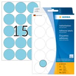 HERMA Dot Stickers Blue 480 Labels Ø 32 mm 15 Labels per Sheet Self Adhesive ...